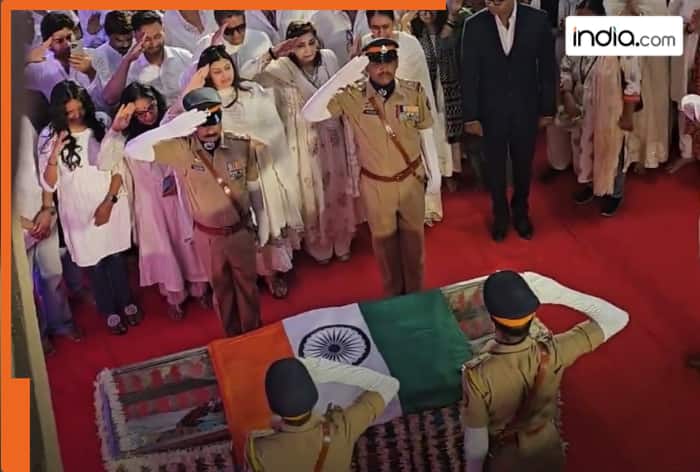 Asha Bhosle Funeral: Granddaughter Zanai Bhosle breaks down as legendary singer is wrapped in Indian flag during state honours – Watch Video