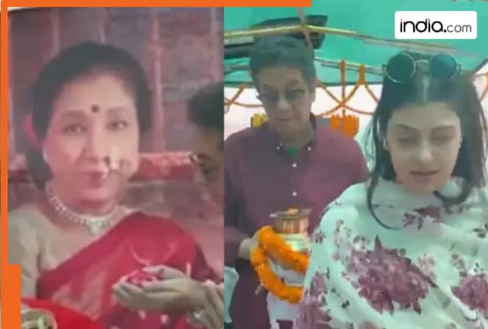 Zanai Bhosle breaks down during final rituals of Asha Bhosle in Varanasi, video goes viral