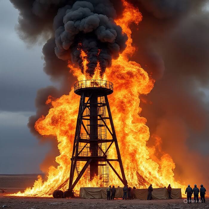 Seawater flooding  explosive blast method