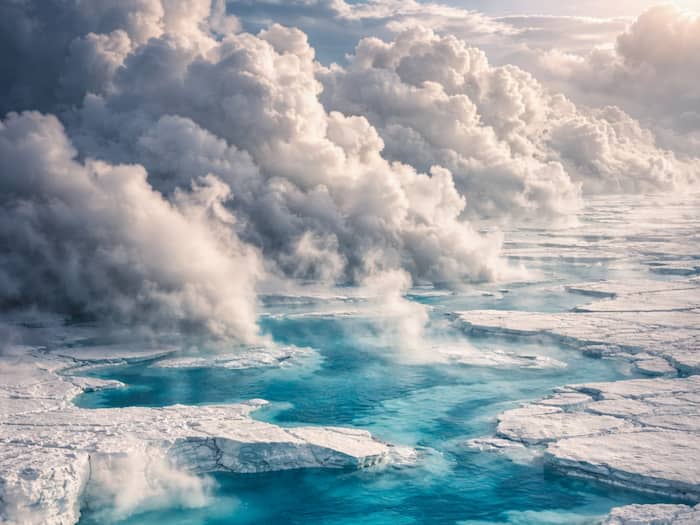 Pools of meltwater
