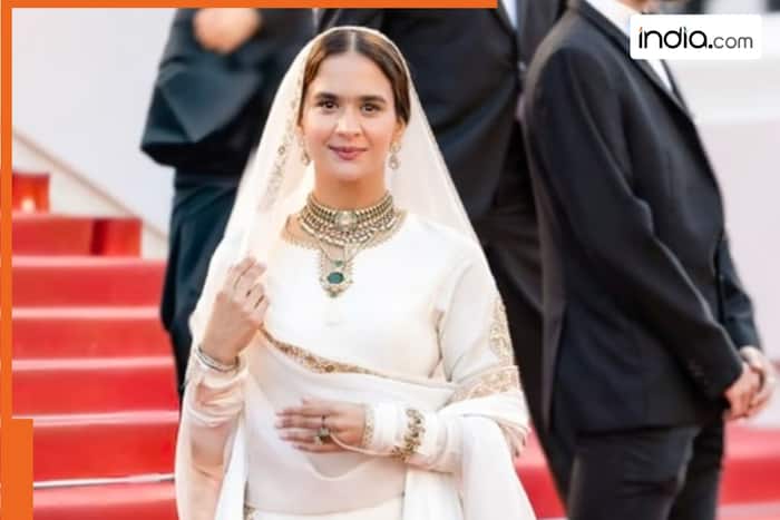 Punjabi actress Roopi Gill makes Cannes debut in stunning ivory-golden sharara suit, says 'Punjab di mitti...'