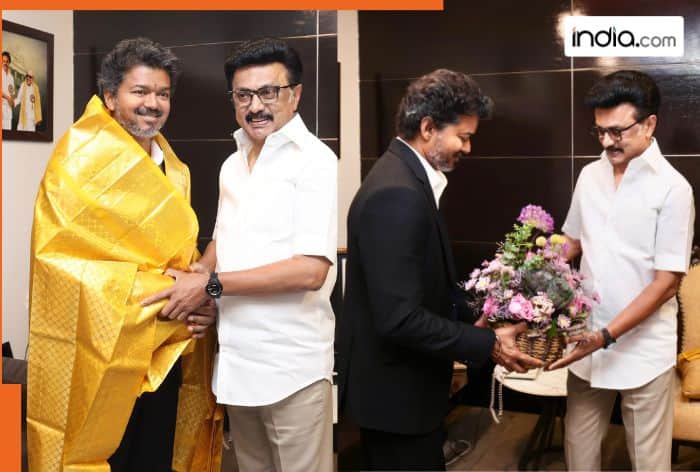 With folded hands and hugs, Tamil Nadu CM Vijay meets predecessor MK Stalin in Chennai | Watch video