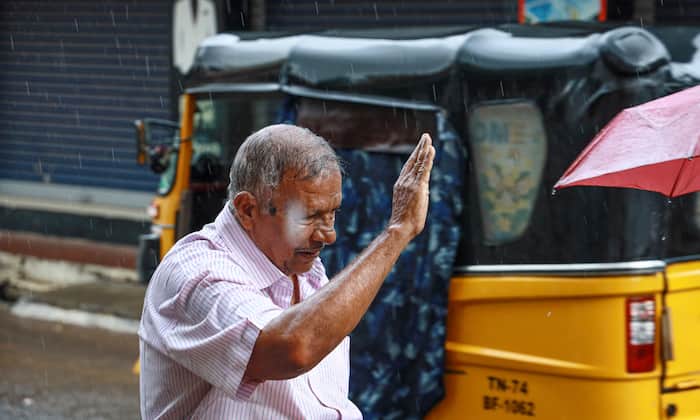 An elderly man moves on a road amid rain, at Nagercoil in Kanyakumari, Kerala, Thursday, June 4, 2026. (PTI)
