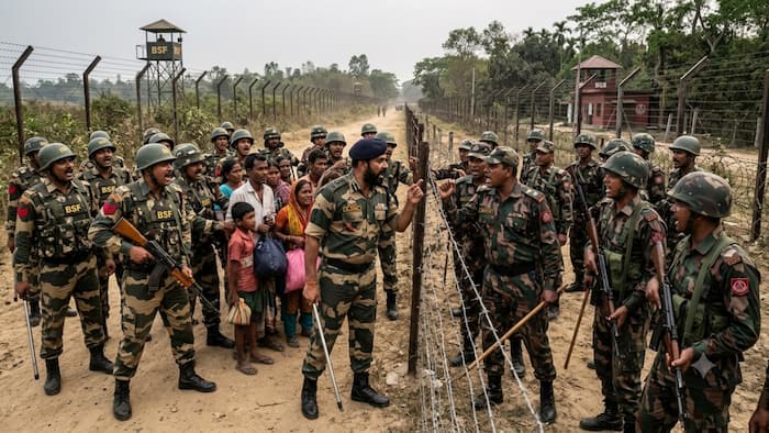 Chaos erupts at the India-Bangladesh border due to..., BSF beefs up security in Assam