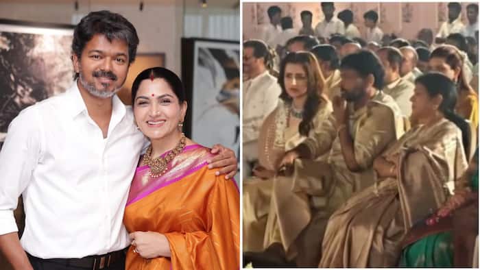 Tamil Nadu CM Vijay skips Khushbu Sundar’s daughter Avantika's wedding while Trisha Krishnan, Chiranjeevi and others grace the event- Watch Video