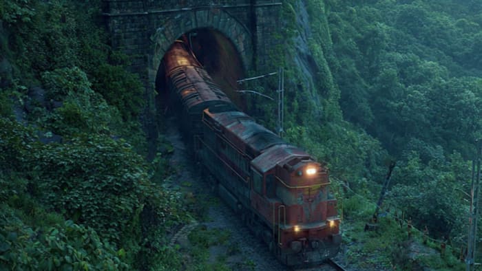 Indian frieght train on fare