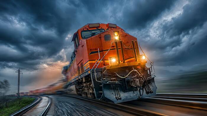 Indian frieght train on fare