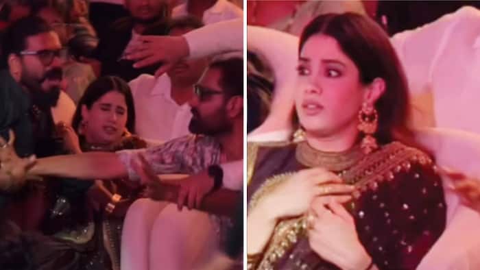 Janhvi Kapoor panics after Ram Charan's fan breaches security at Peddi event- Watch viral video