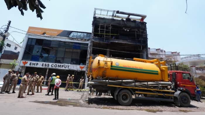 Lucknow Fire Tragedy, Bulldozer action, LDA, demolition proceedings, Lucknow Development Authority, Aliganj, Lucknow, Uttar Pradesh, Forensic Science Laboratory, FSL