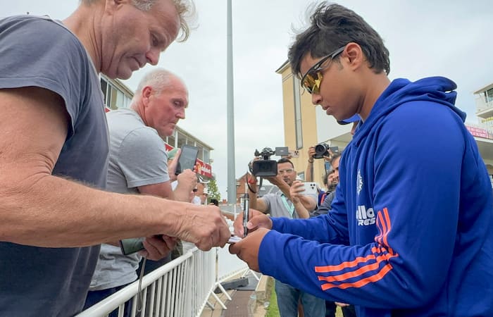 India s Vaibhav Suryavanshi signs autographs
