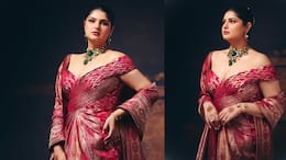 Anshula Kapoor stuns in a sindoori red Banarasi brocade saree by Amit Aggarwal for reception; here’s how much it costs