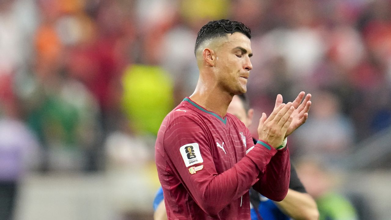 Cristiano Ronaldo walks away after Portugal's exit from FIFA World Cup