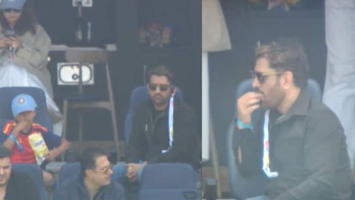 MS Dhoni spotted enjoying snacks while watching over India vs England's 1st ODI; His interaction with young fan goes viral - Watch