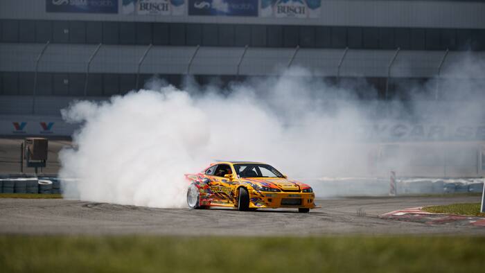 Grey smoke car