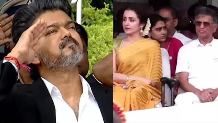Independence Day 2026: Trisha Krishnan attends CM Vijay’s flag-hoisting ceremony, sits alongside his parents- Watch Video
