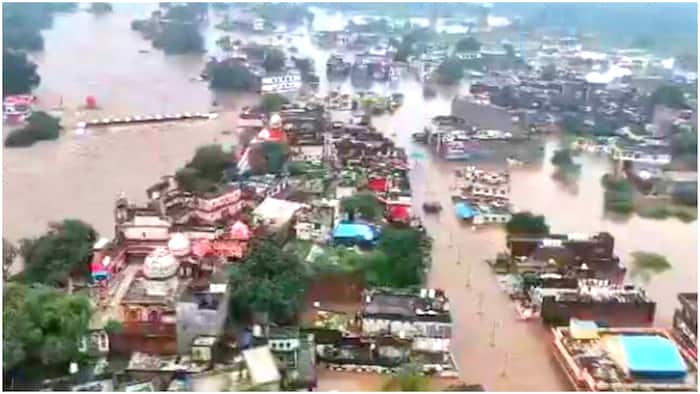 Mandakini River danger mark up flood