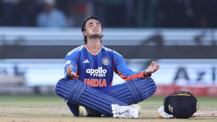Abhishek Sharma's celebration after hundred vs AFG
