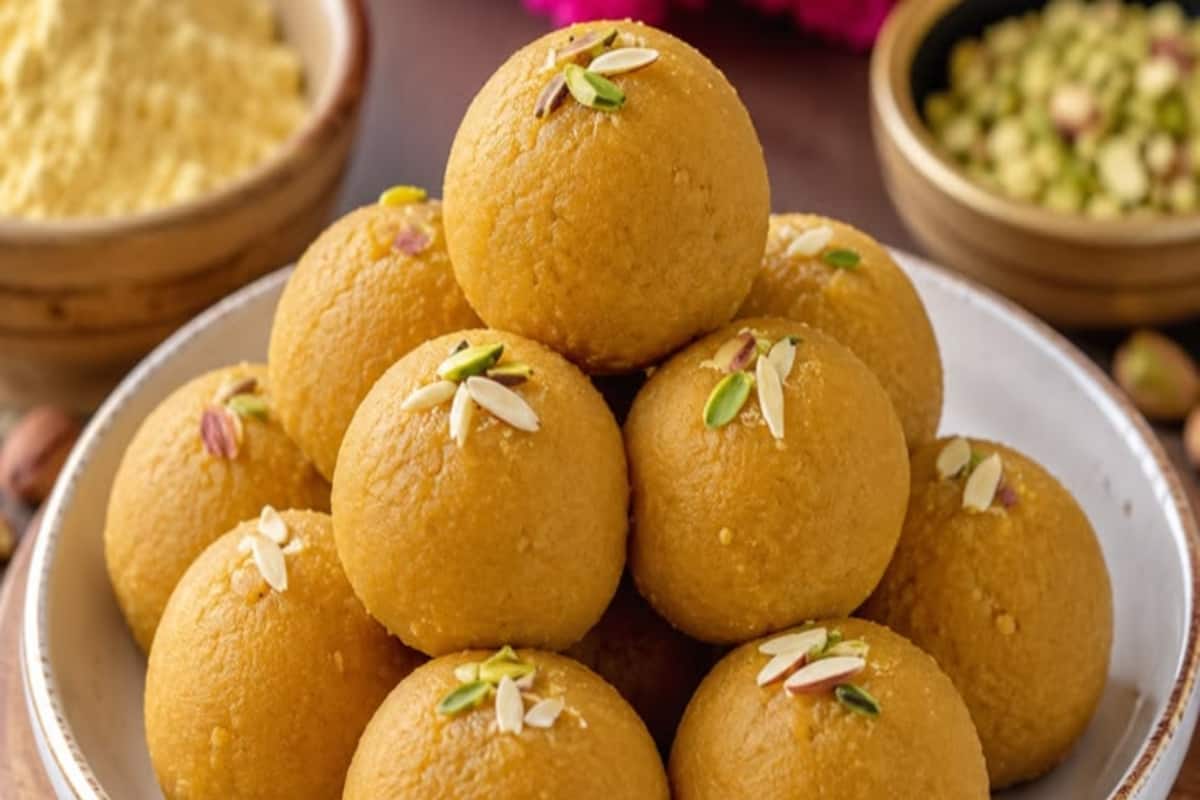 गणेश चतुर्थी पर बप्पा के भोग के लिए घर पर बनाएं बेसन के लड्डू, नोट करें आसान रेसिपी