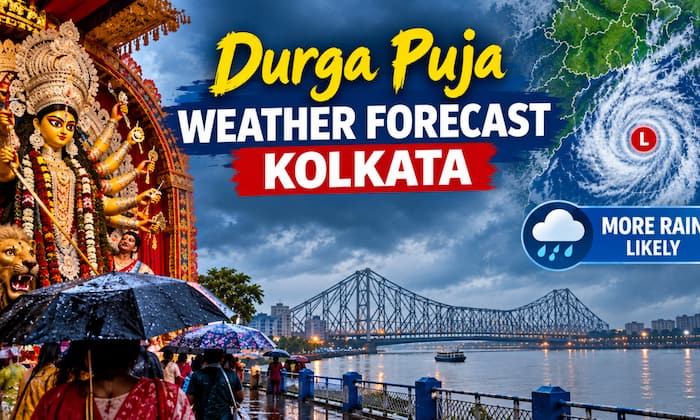 Durga Puja weather forecast Kolkata: Fresh low-pressure area may bring more rain to Bengal; check Met prediction