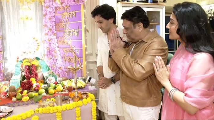 Govinda celebrates Ganesh Chaturthi with Yashvardhan, Tina Ahuja; Sunita Ahuja skips family celebration amid separation rumours