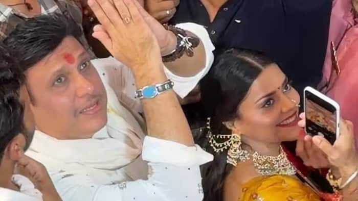 Govinda visits Lalbaugcha Raja with co-star Komal Rani Swarnkar amid ongoing marriage controversy with Sunita Ahujha - Watch