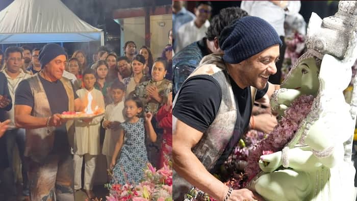 Salman Khan performs Ganpati aarti in wrong direction during Ganesh visarjan, Arpita Khan guides him; fans praise the sibling moment - Watch