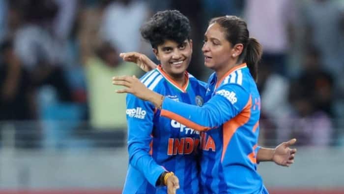 Shree Charani’s stunning two-wicket over