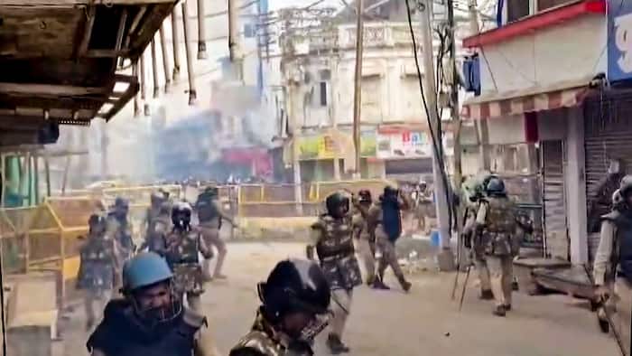 Shahi Mosque Demolition: Stone-pelting erupts ahead of bulldozer action in Ujjain, tear gas fired