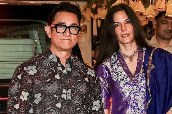 Aamir Khan, Gauri Spratt make first Karwa Chauth appearance as husband and wife - Watch video