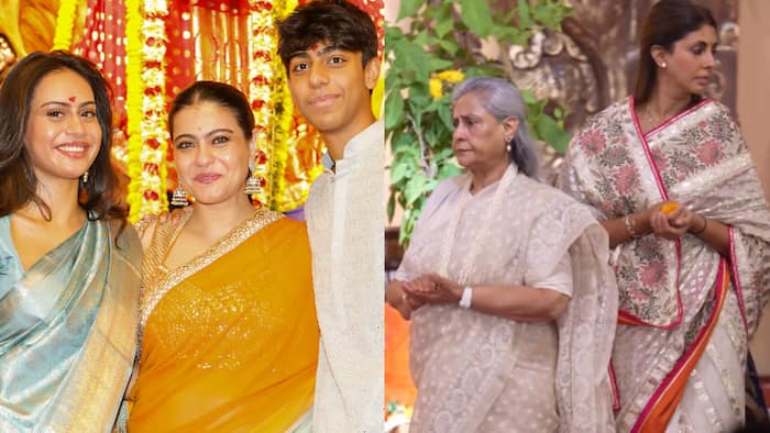 Kajol, Jaya Bachchan, Shweta Bachchan and others join Mumbai’s Durga Puja Shashti celebrations-Watch Video