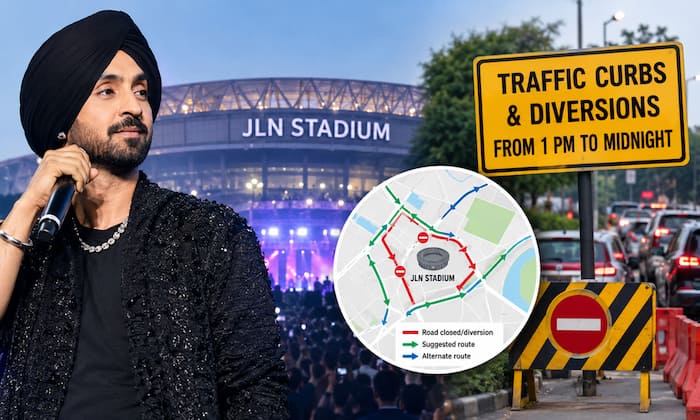 Diljit Dosanjh concert Delhi: Heavy traffic curbs and diversions around JLN Stadium from 1 PM to midnight on Friday; check routes to avoid