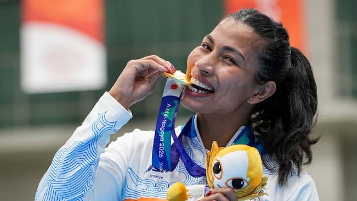 Lovlina reacts after winning gold for India