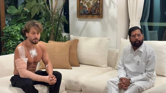 Tiger Shroff car firing: First photos show injured actor with bandaged arm as Maharashtra Deputy CM Eknath Shinde meets him