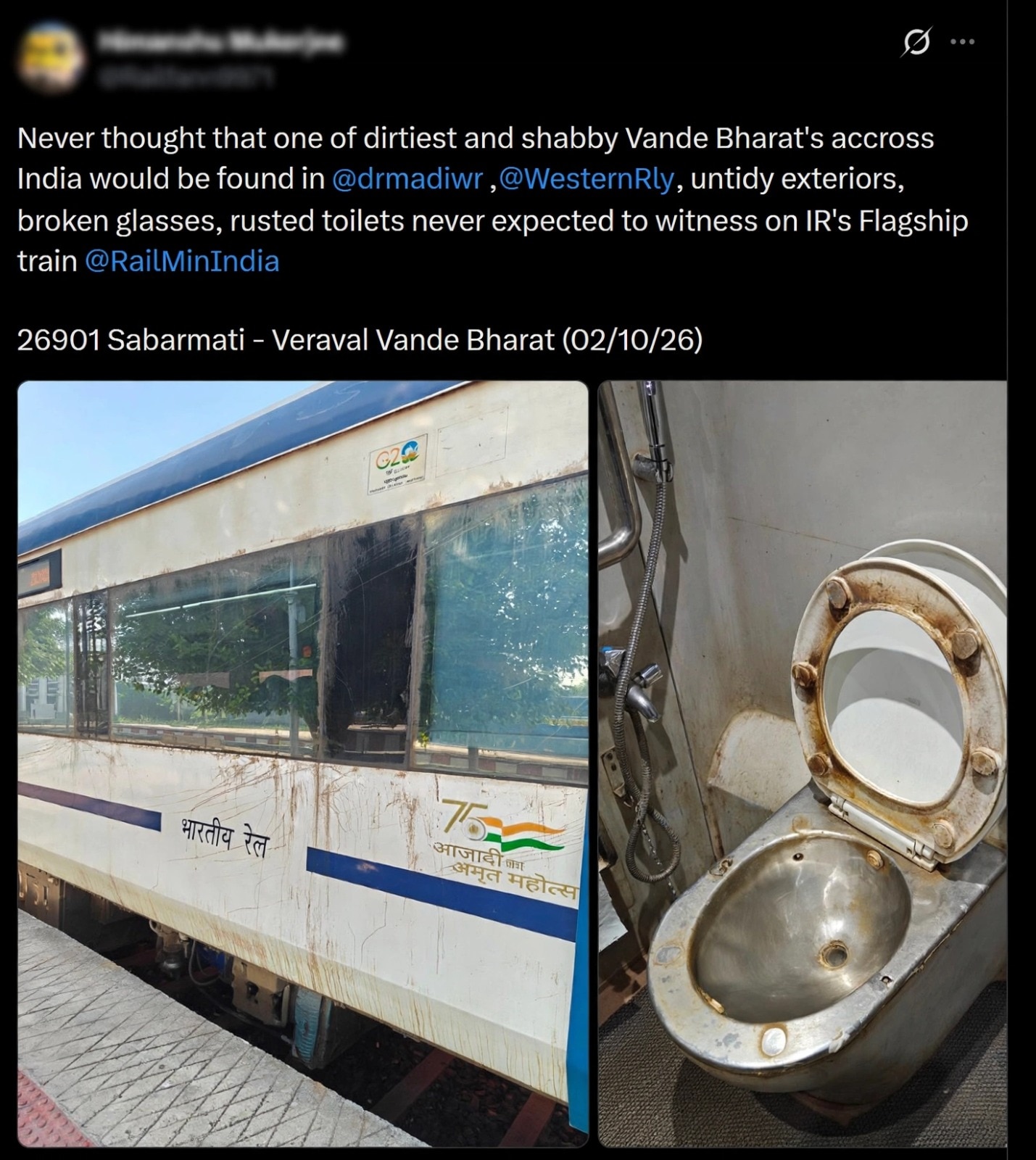 When he saw the Vande Bharat Express from the outside, he noticed its glass was broken.